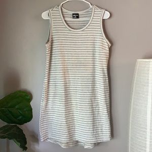 Women’s Striped Gray/White Tanktop Pockets Dress